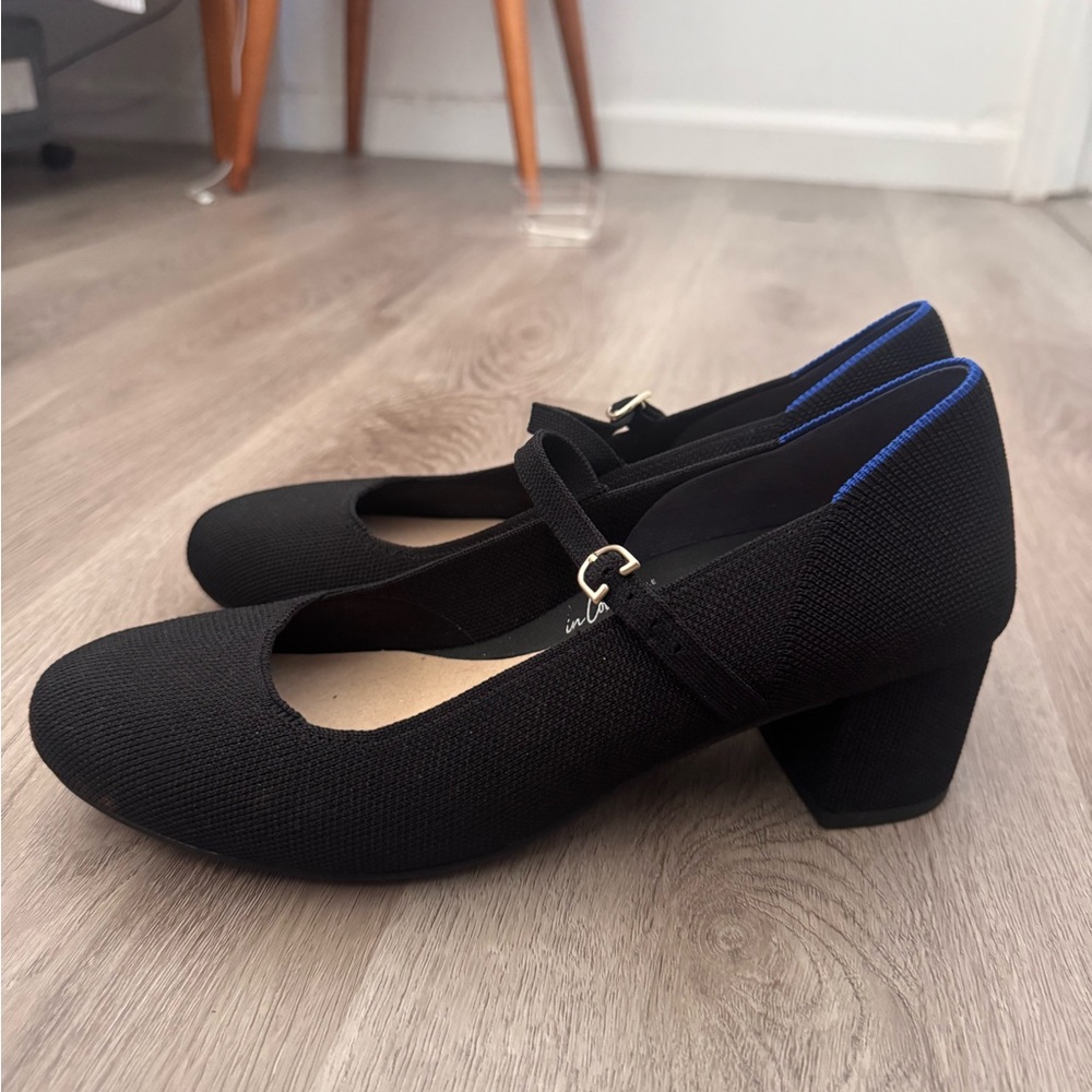 Rothy's Black Heels with Block Heel and Classic Design